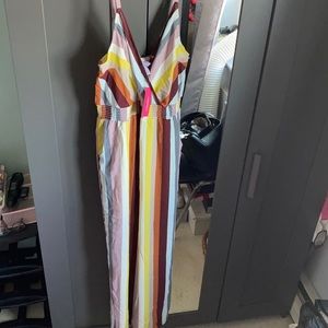 Multi color Striped Wide Leg Jumpsuit
